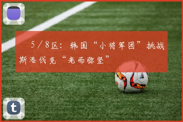 ▣ 5／8区：韩国“小将军团”挑战斯洛伐克“老而弥坚”